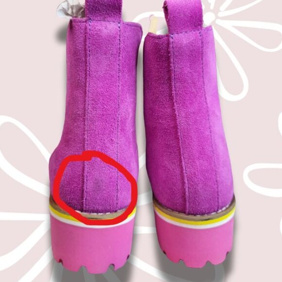 GIROTTI NWT Suede Leather Chelsea Boots Pink Size 37 EU Size 6 to 6.5 US - Picture 9 of 10